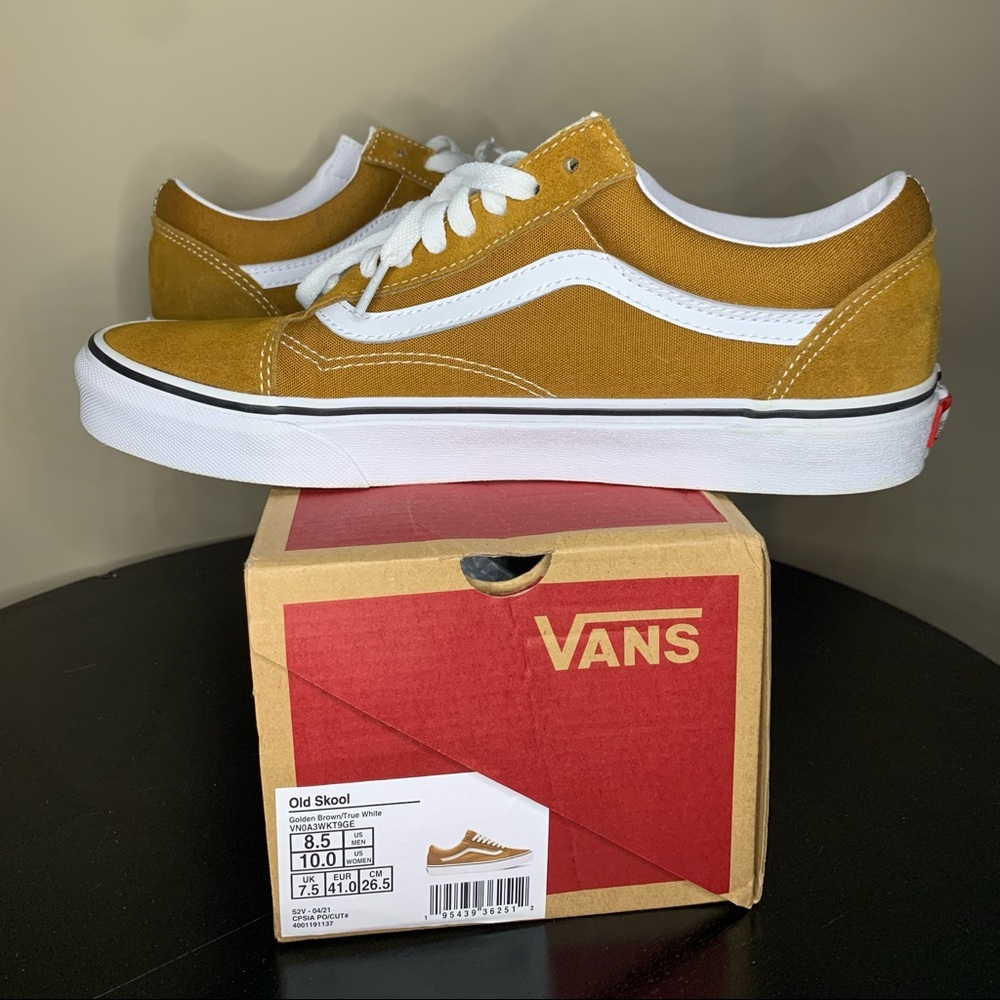 Vans Old Skool Golden Brown 8.5 mens 10 womens with box